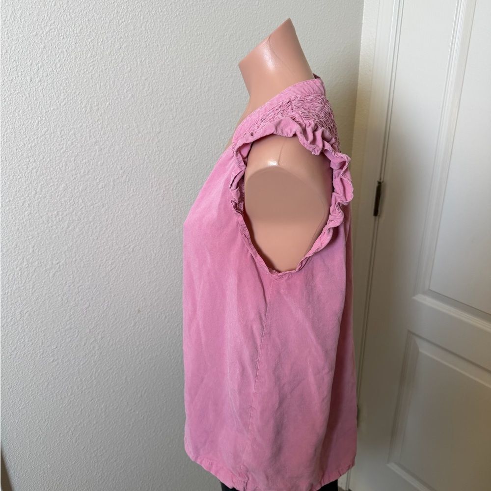 Cloth & Stone Pink Tencell Lyocell Tank Sleeveless Women's Top Sz L - Picture 2 of 4